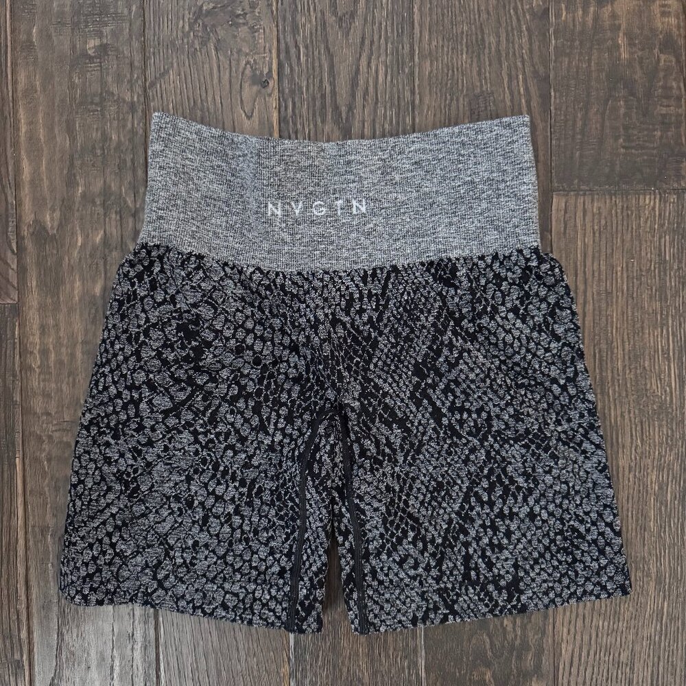 NVGTN Black Speckled Snakeskin Seamless Shorts
